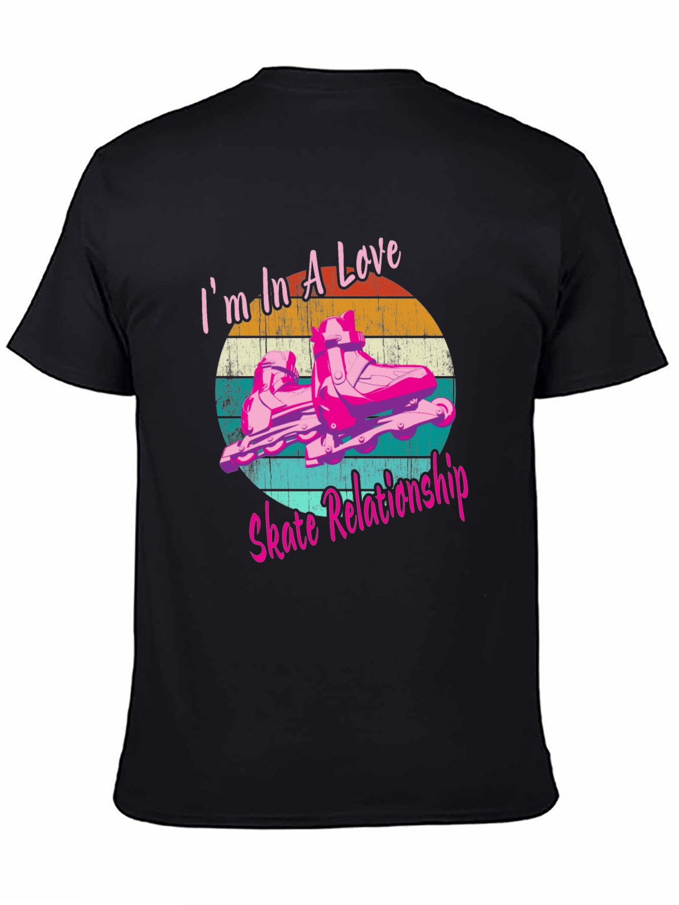 Love Skate Relationship Black Graphic Tee