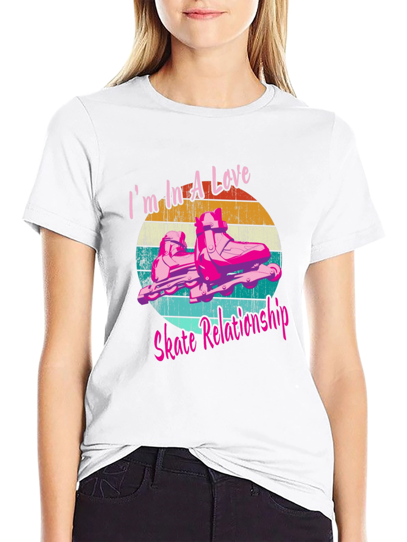 Love Skate Relationship Black Graphic Tee