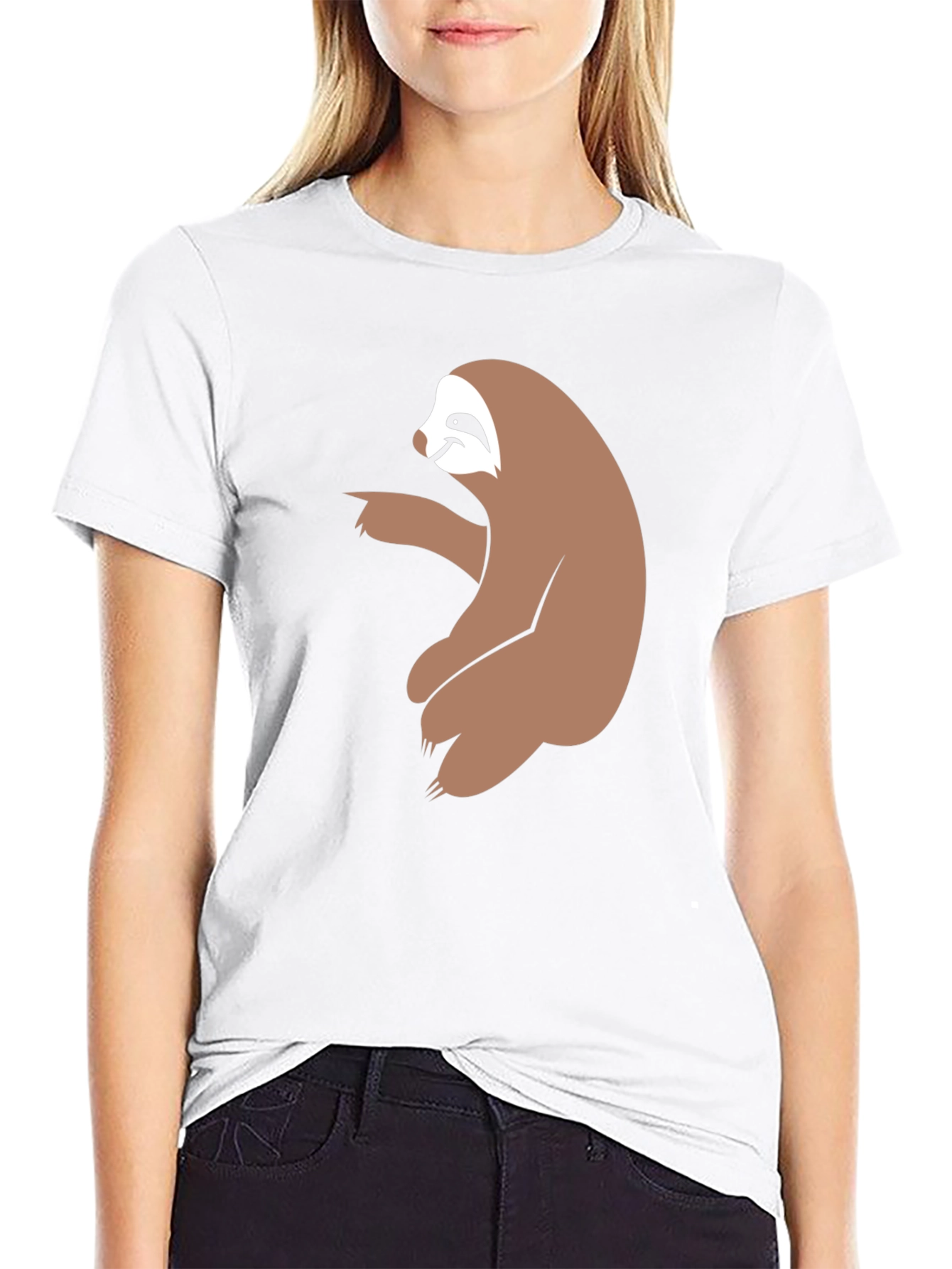Sloth Pointing Graphic Tee - Mens Black T-Shirt