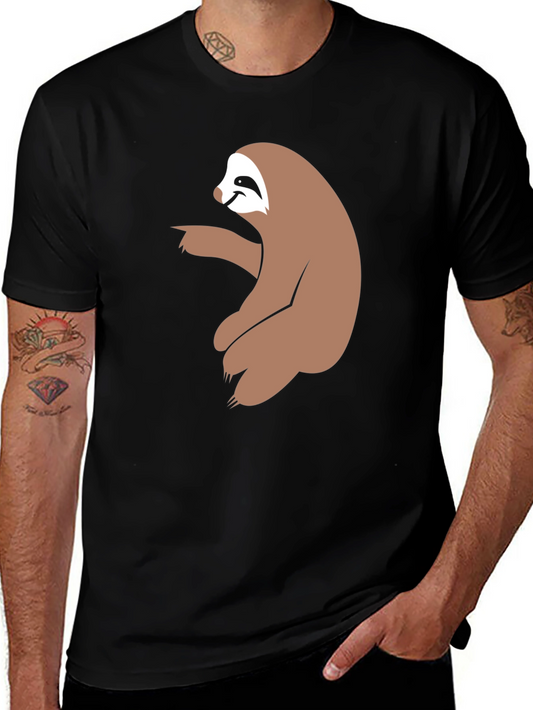 Sloth Pointing Graphic Tee - Mens Black T-Shirt