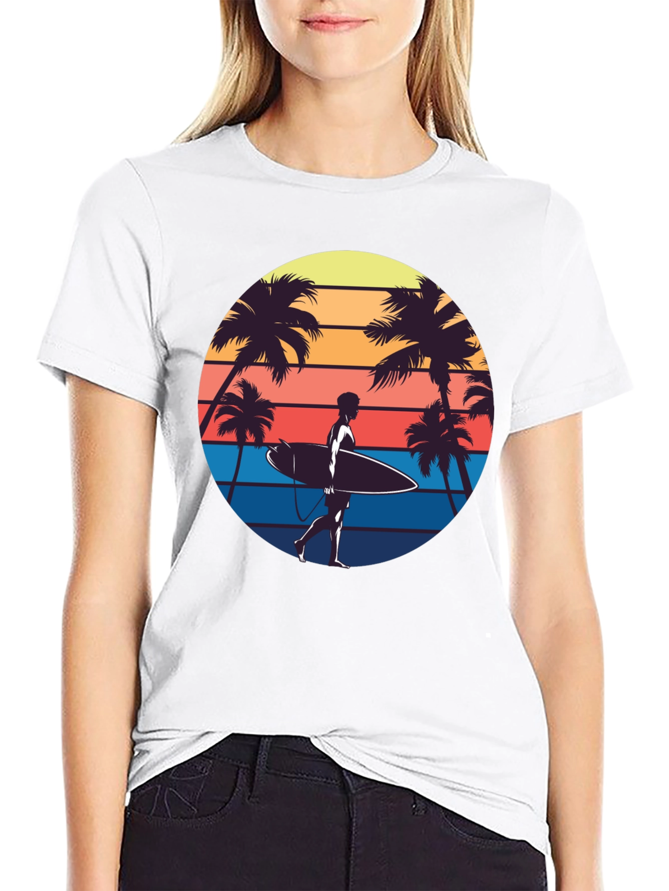 Retro Surfer T-Shirt - Beach Vibes