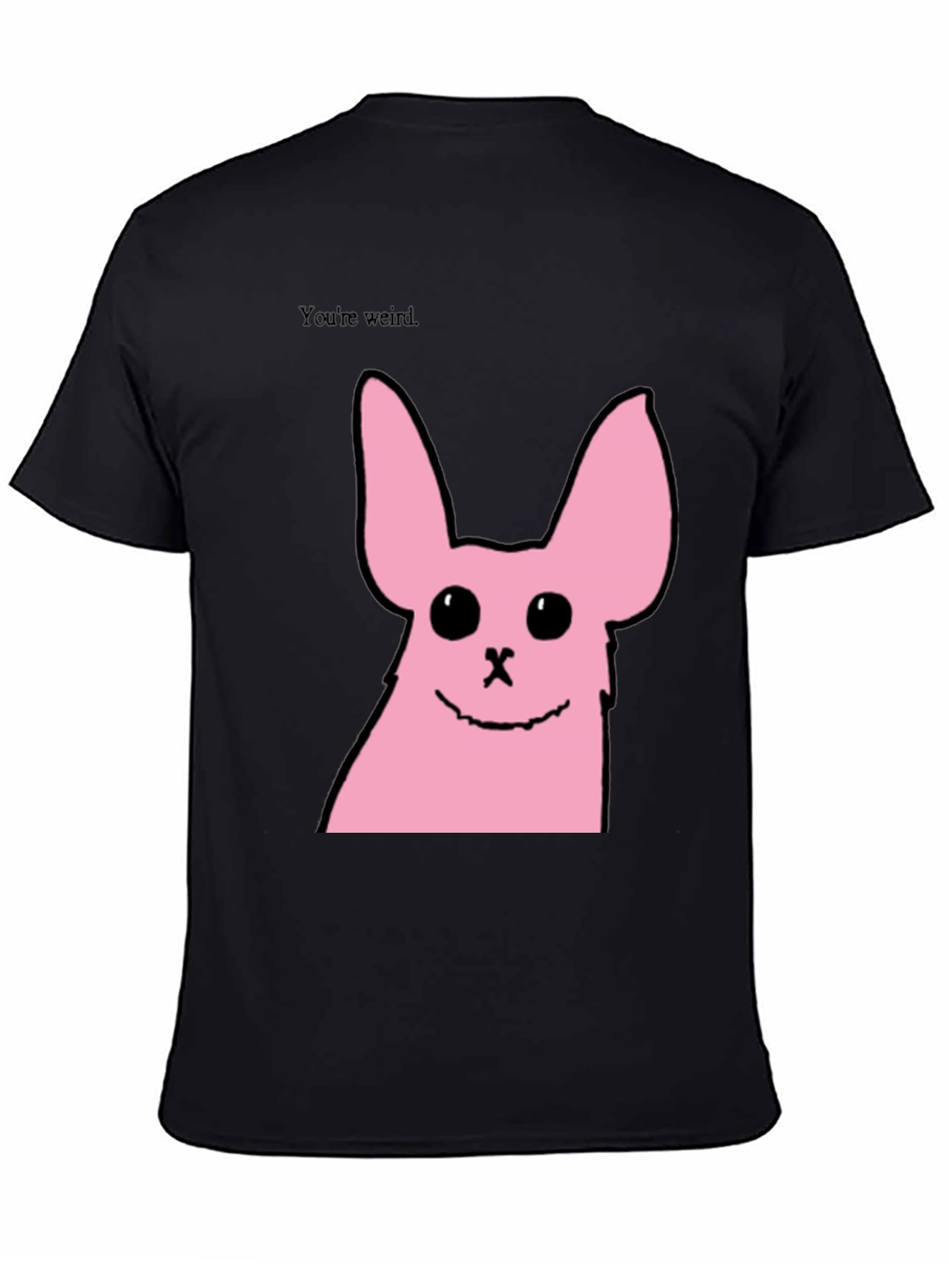 Funny Pink Bunny Graphic Tee - Youre Weird