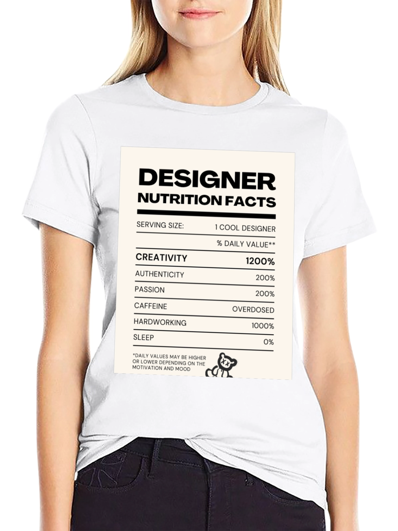 Designer Nutrition Facts Funny T-Shirt