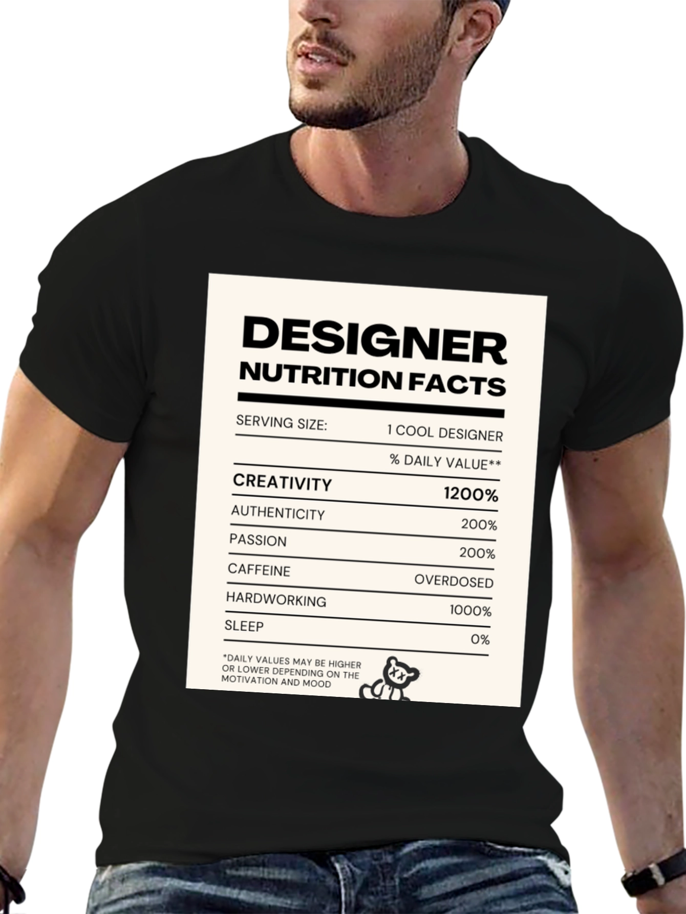 Designer Nutrition Facts Funny T-Shirt