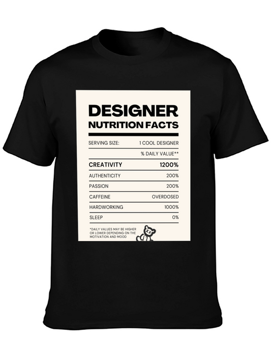 Designer Nutrition Facts Funny T-Shirt