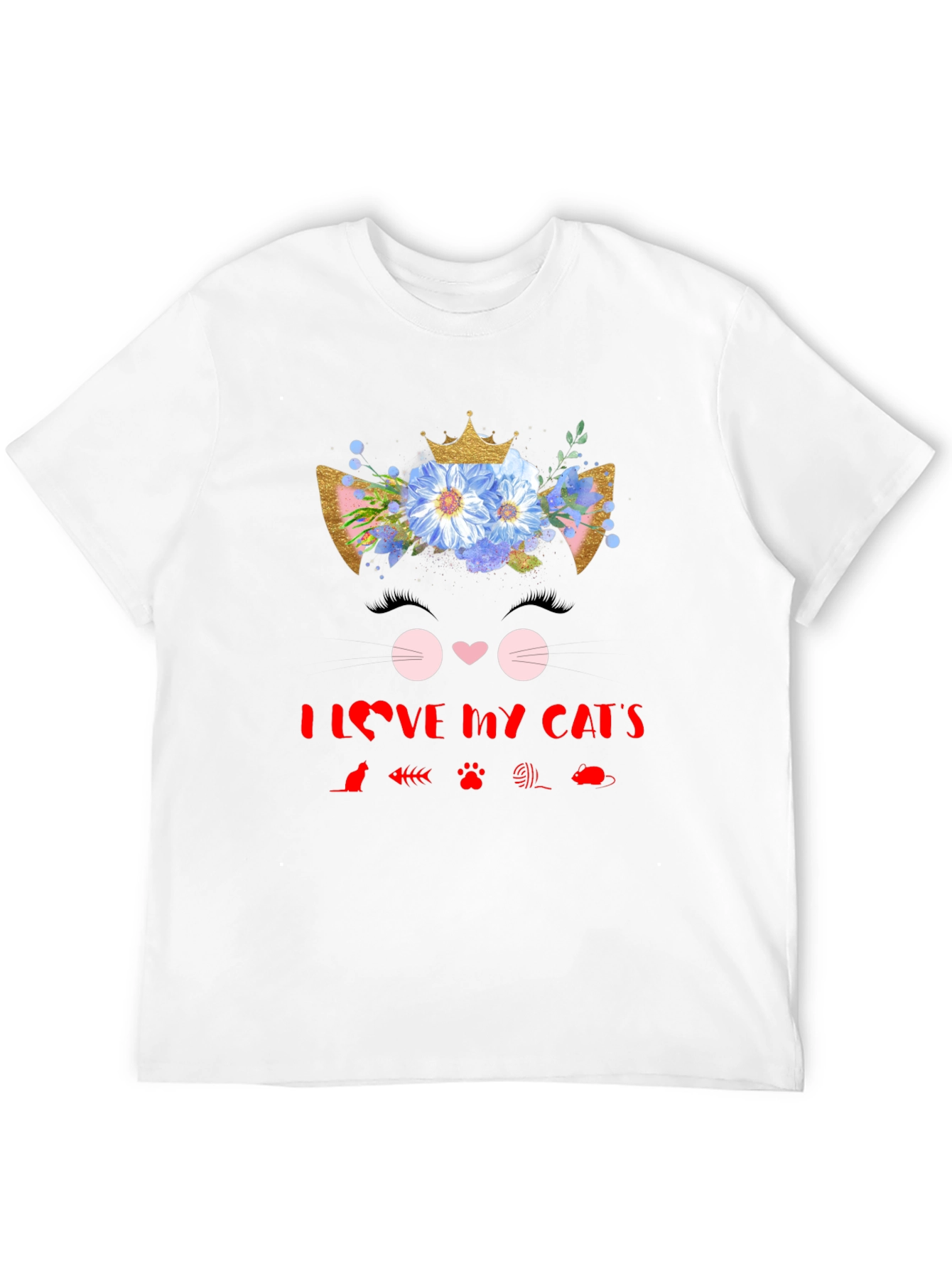 I Love My Cats Black T-Shirt
