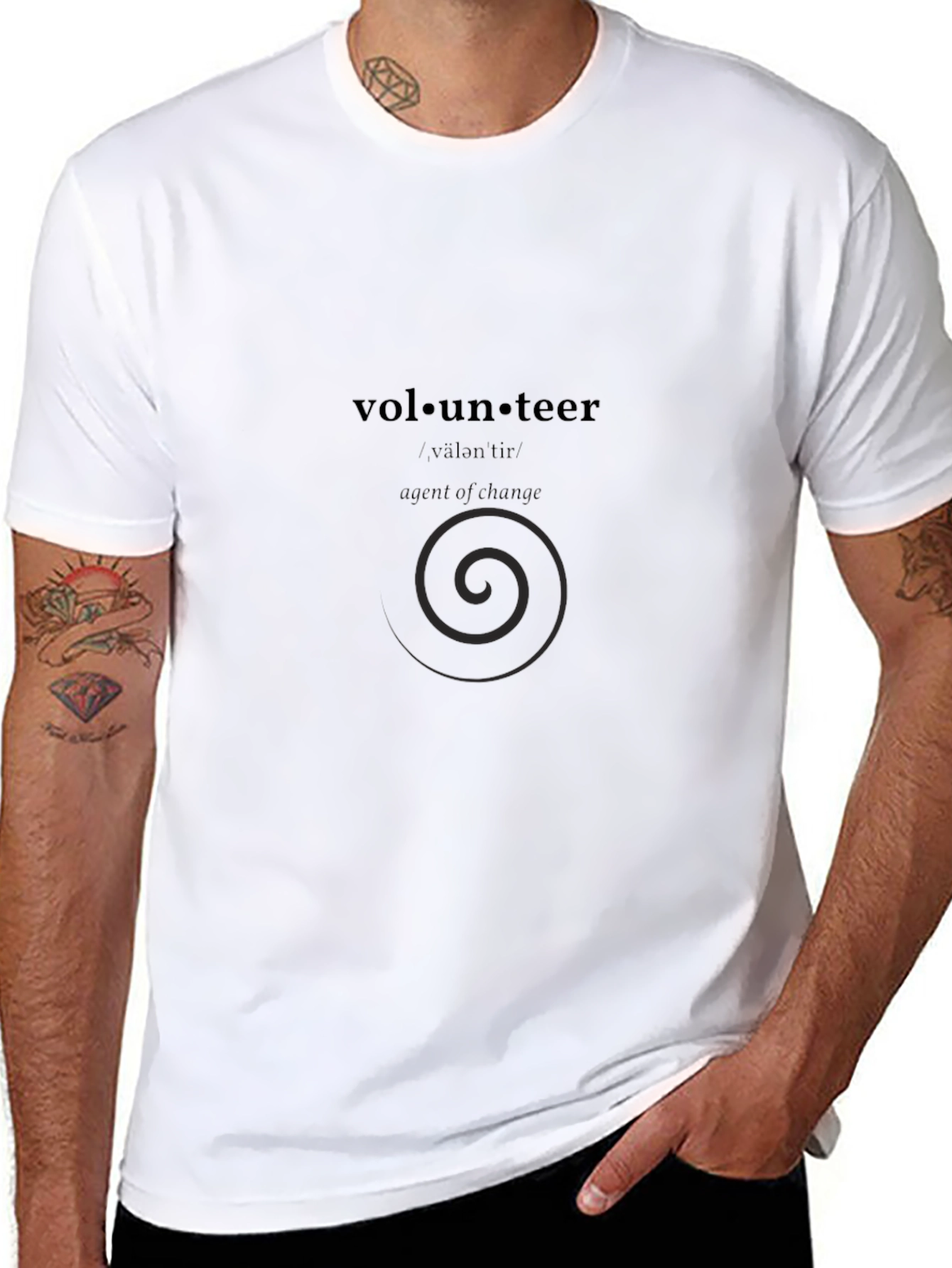 Volunteer Agent of Change Black Graphic Tee
