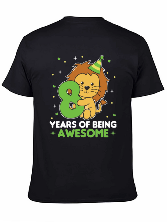 8th Birthday Lion T-Shirt - Awesome Eight Year Old Tee