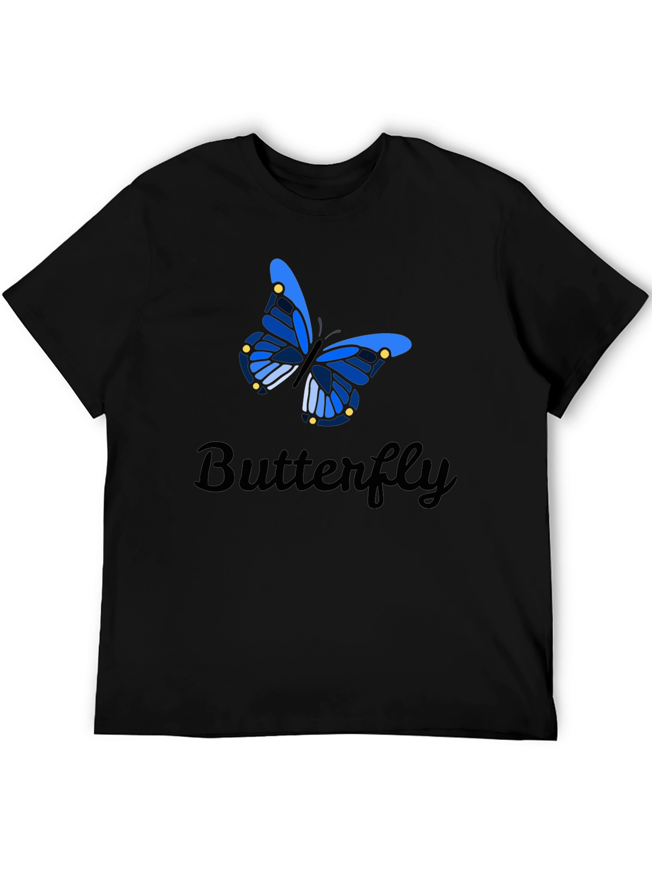 Butterfly Graphic Tee - Stylish Mens Black T-Shirt