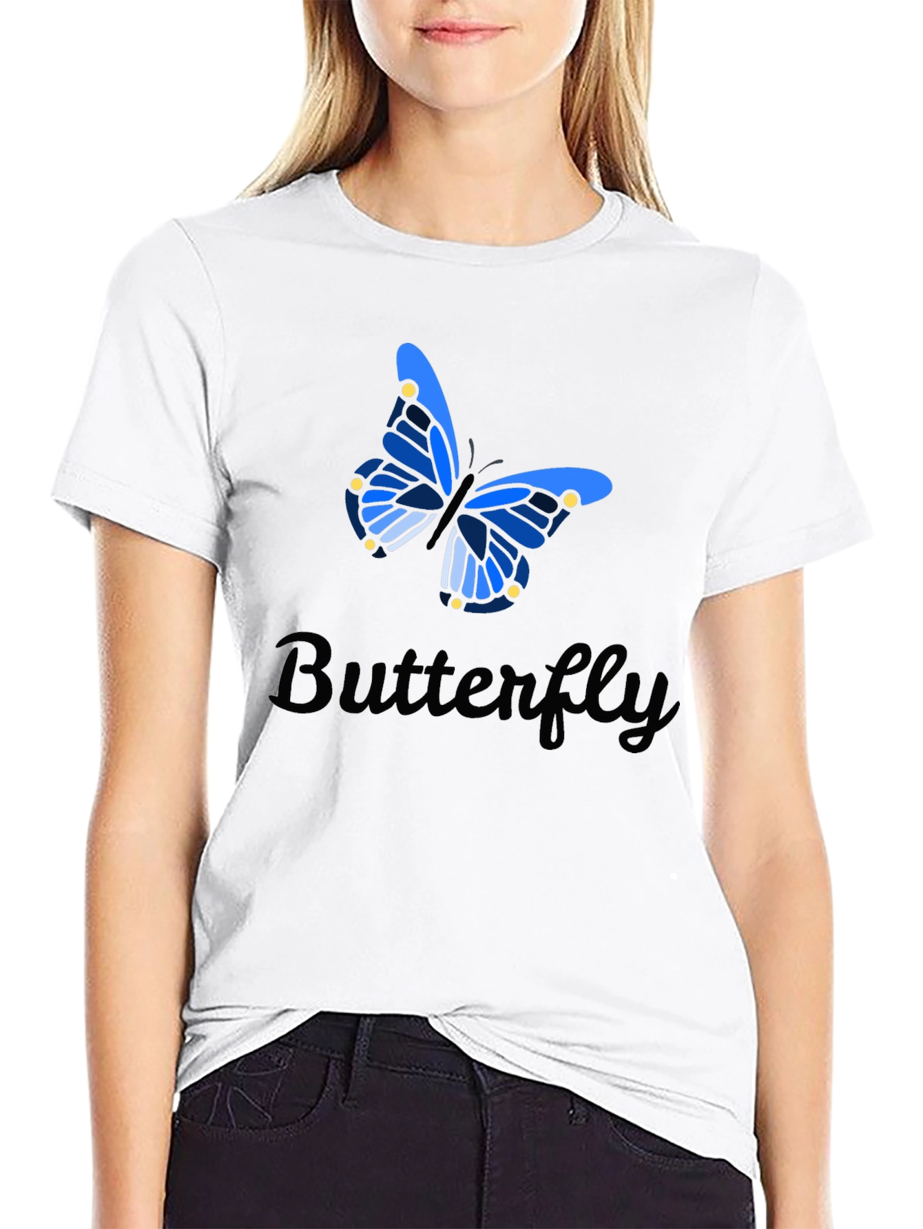 Butterfly Graphic Tee - Stylish Mens Black T-Shirt