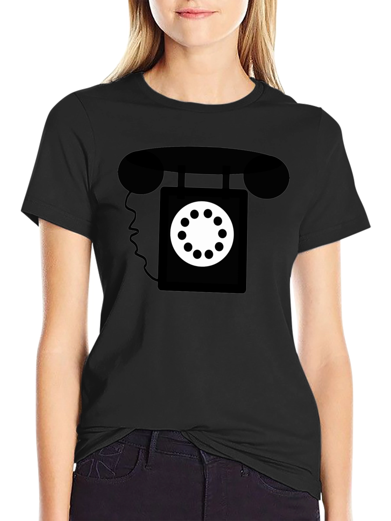 Retro Rotary Phone Graphic Tee - Classic Style