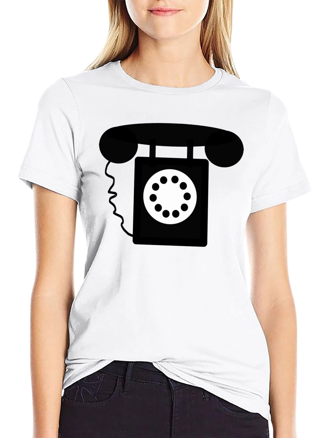 Retro Rotary Phone Graphic Tee - Classic Style