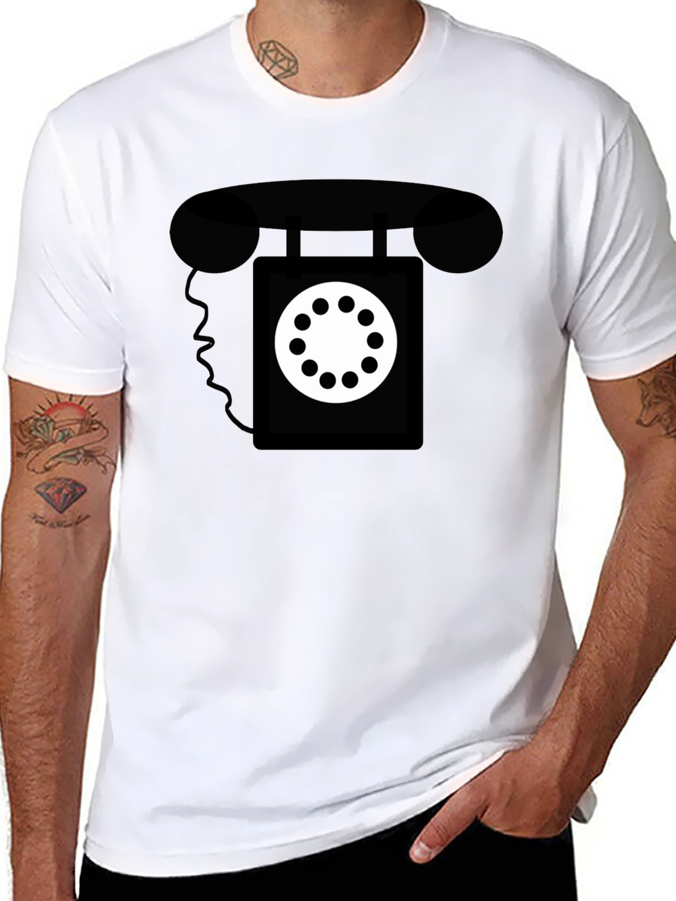 Retro Rotary Phone Graphic Tee - Classic Style
