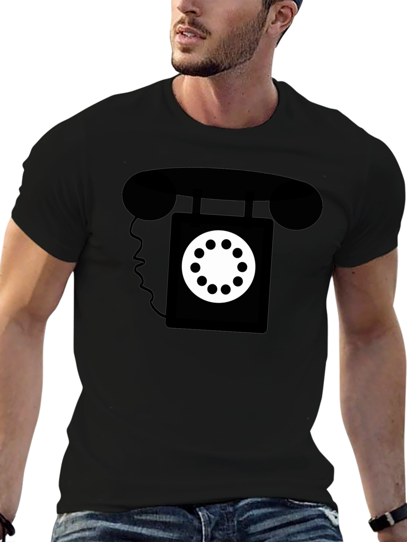 Retro Rotary Phone Graphic Tee - Classic Style