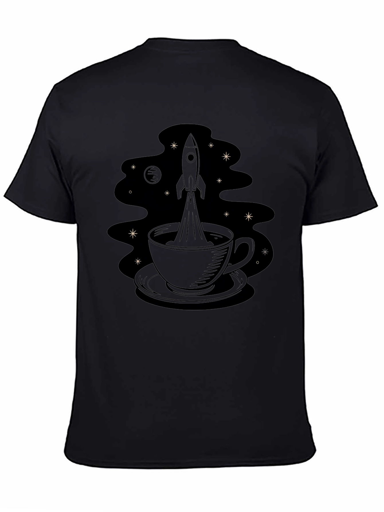 Rocket Coffee Tee - Black Graphic T-Shirt