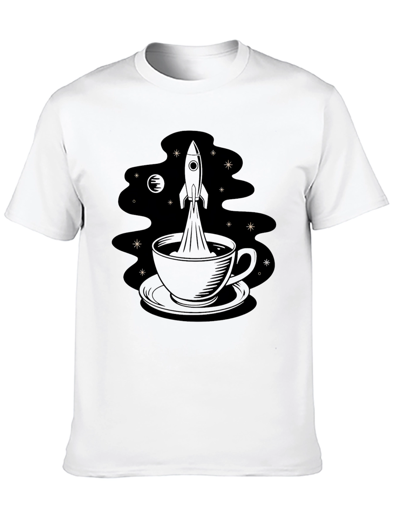 Rocket Coffee Tee - Black Graphic T-Shirt