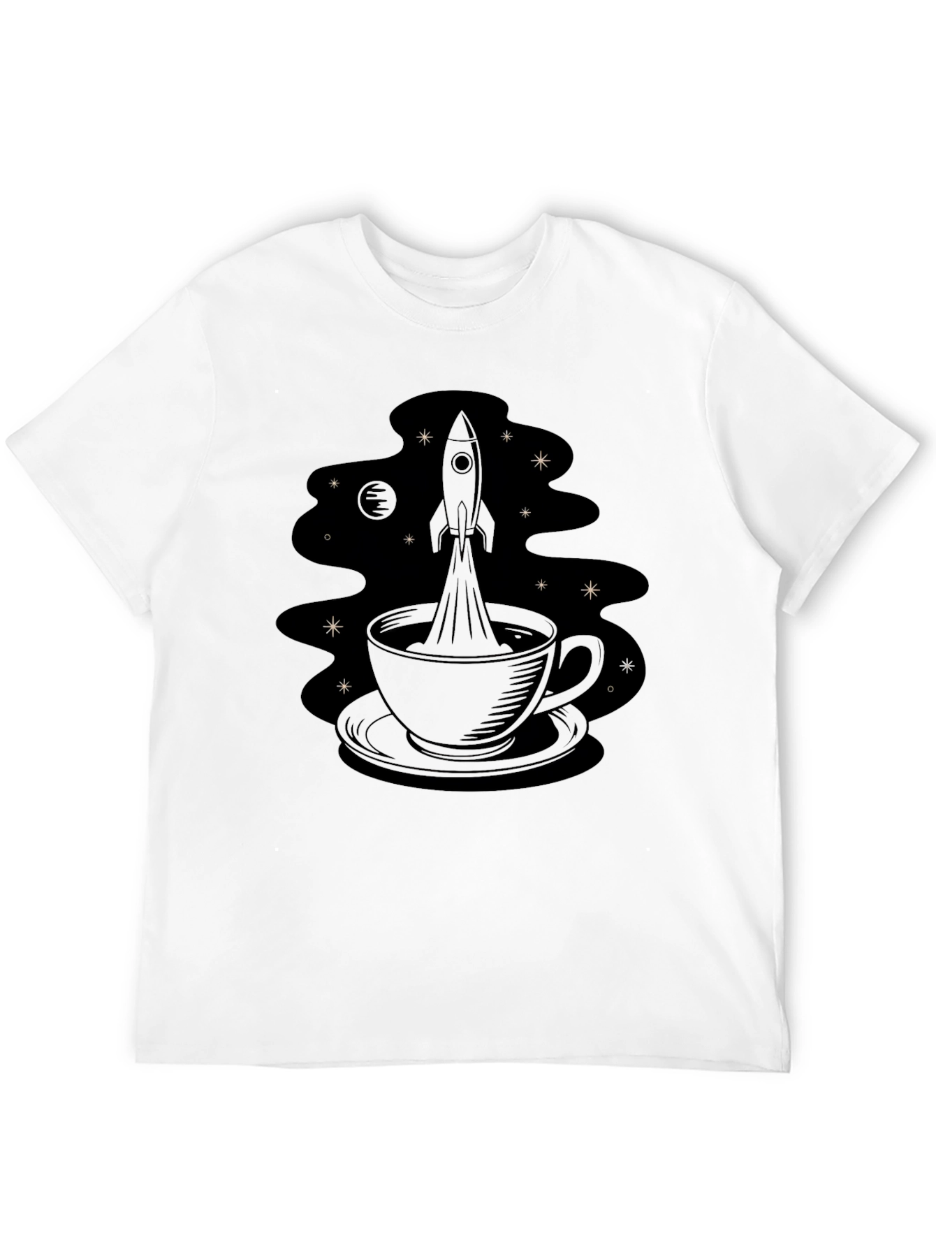 Rocket Coffee Tee - Black Graphic T-Shirt