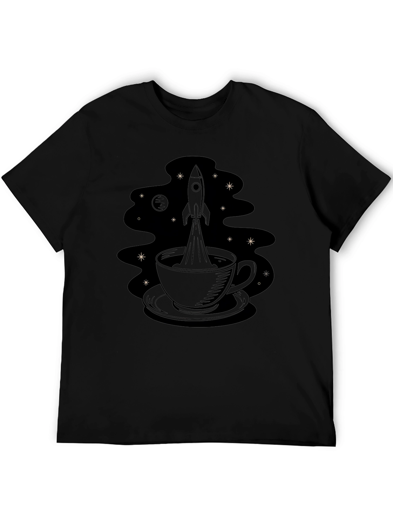 Rocket Coffee Tee - Black Graphic T-Shirt
