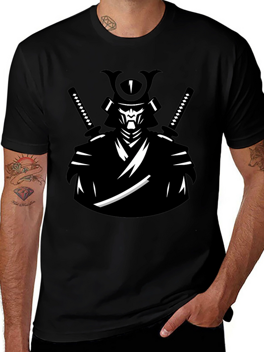 Samurai Warrior Graphic Tee - Cool Black T-Shirt