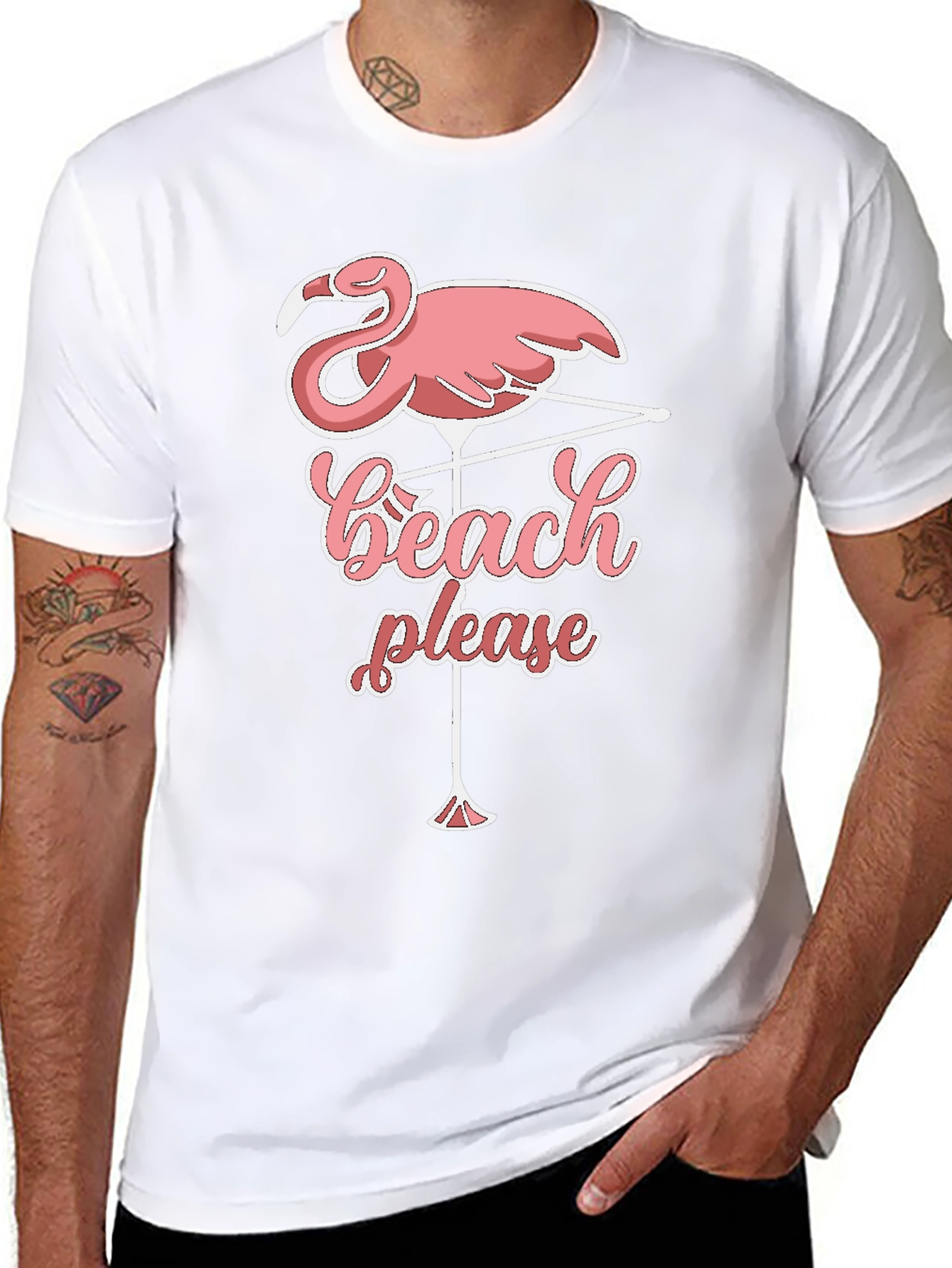 Beach Please Flamingo T-Shirt