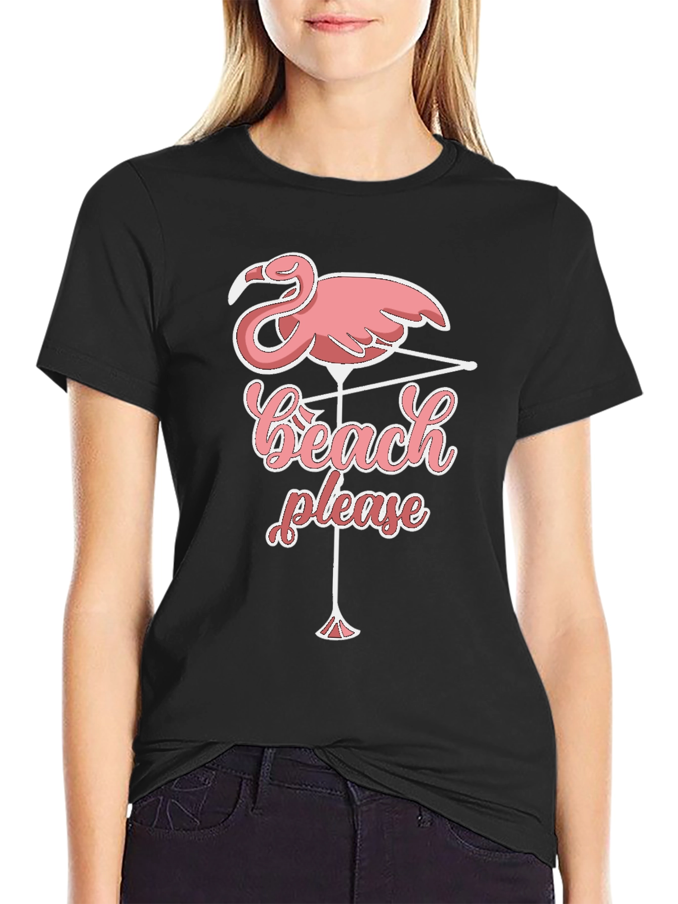 Beach Please Flamingo T-Shirt