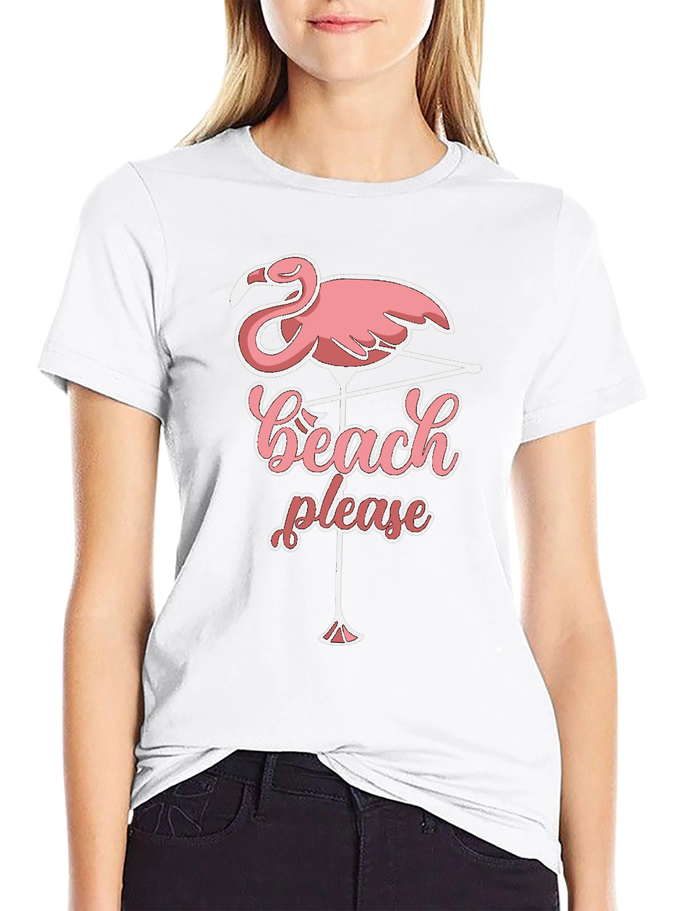 Beach Please Flamingo T-Shirt