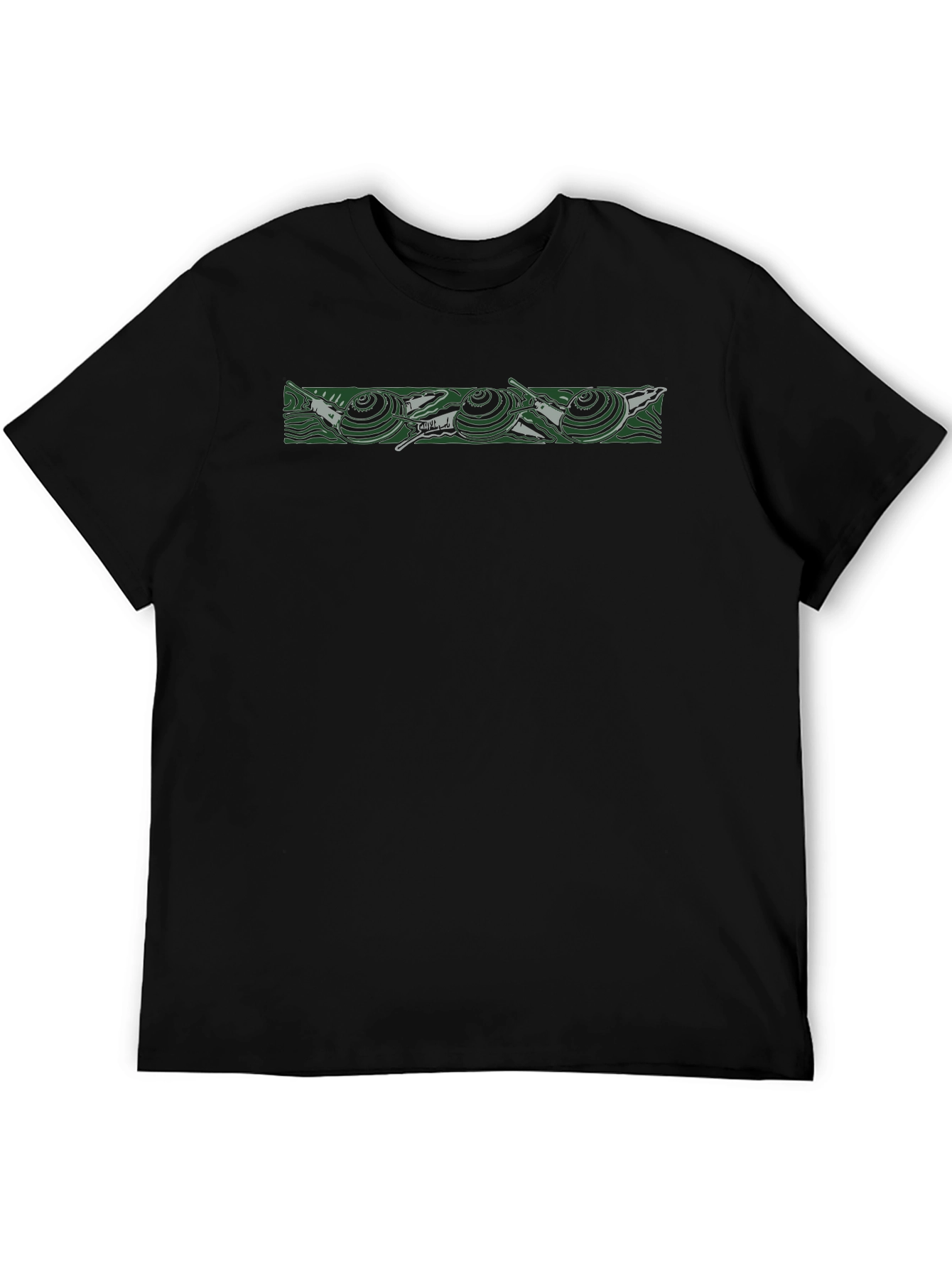 Black T-Shirt with Snail Design