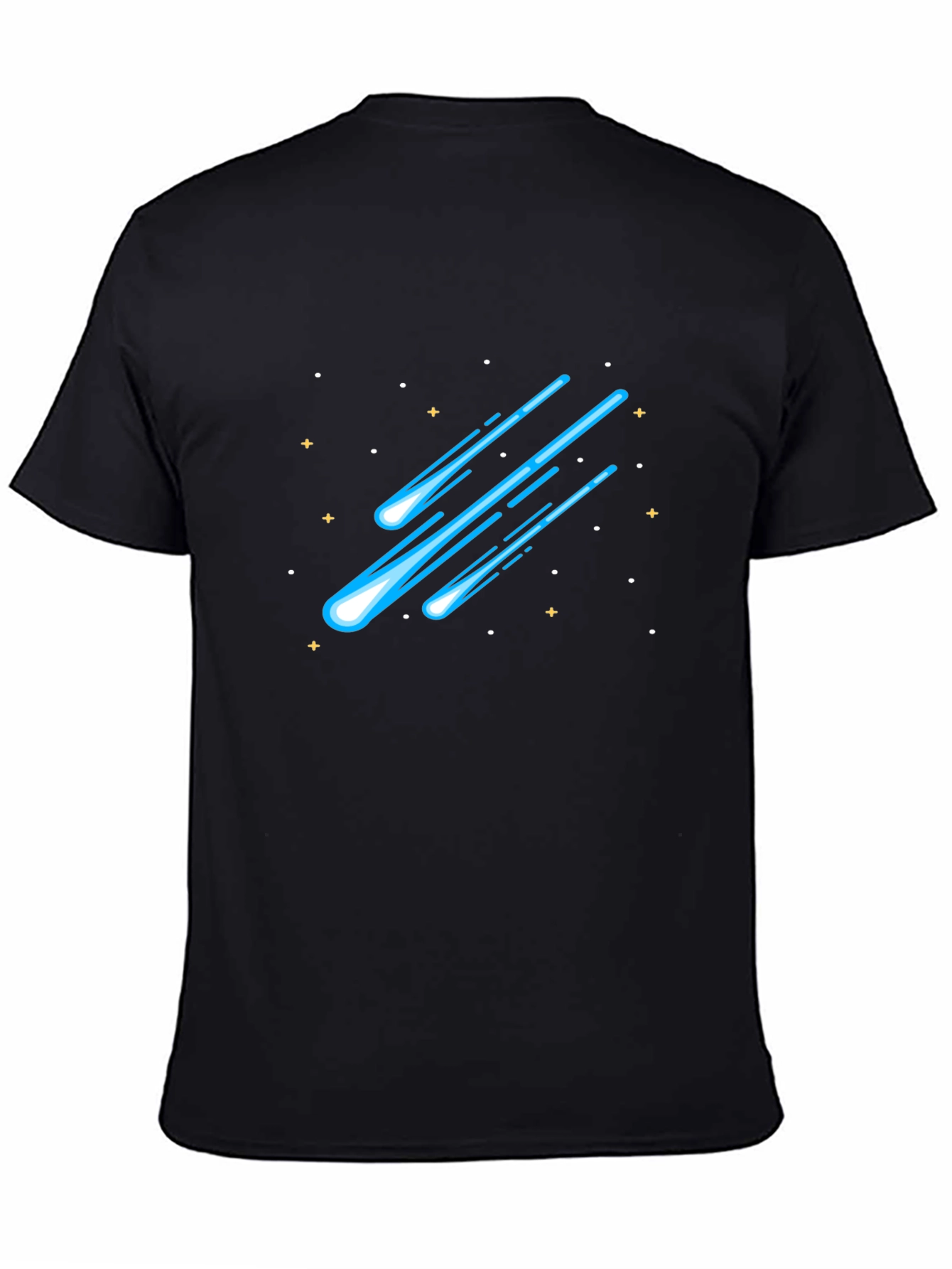 Meteor Shower Graphic Tee - Black Cotton T-Shirt