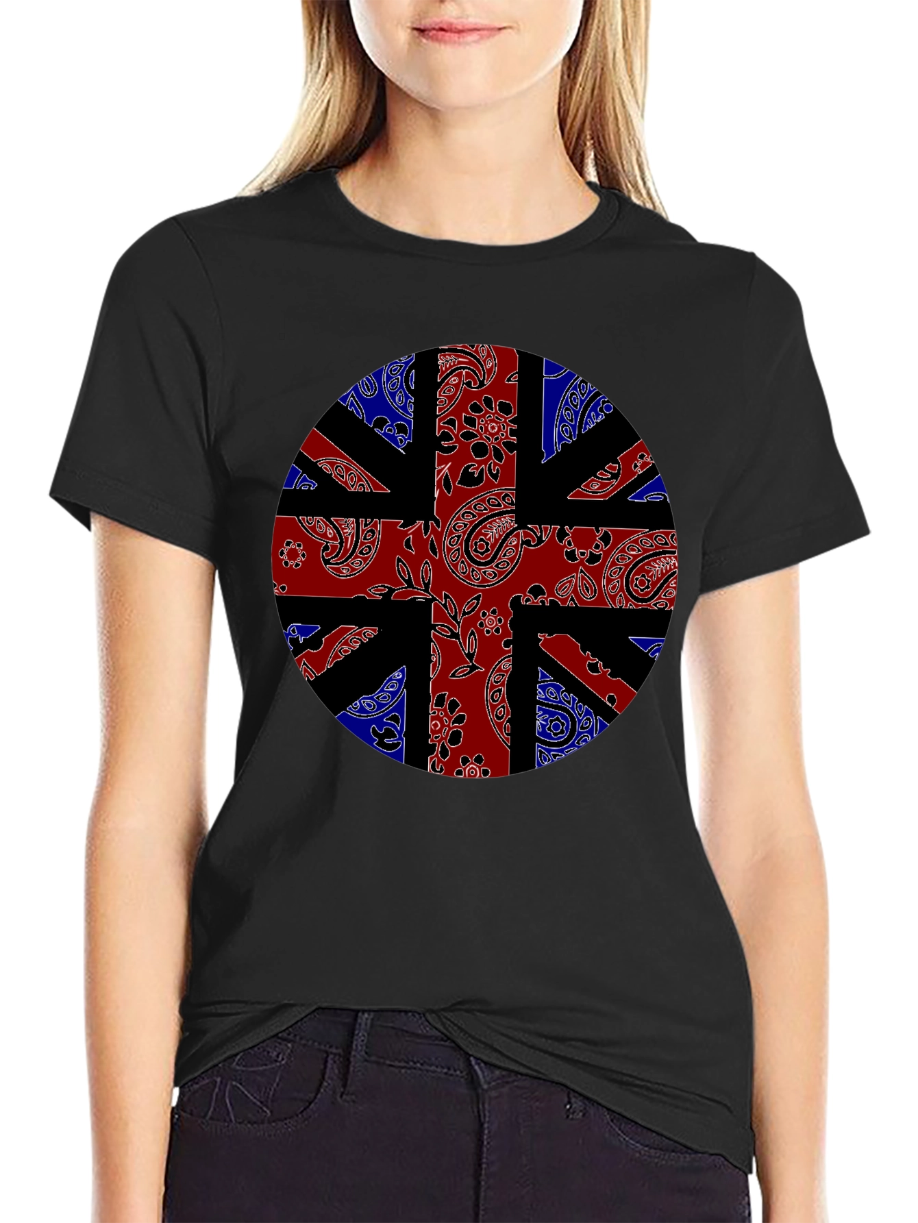 Union Jack Bandana Print Black T-Shirt