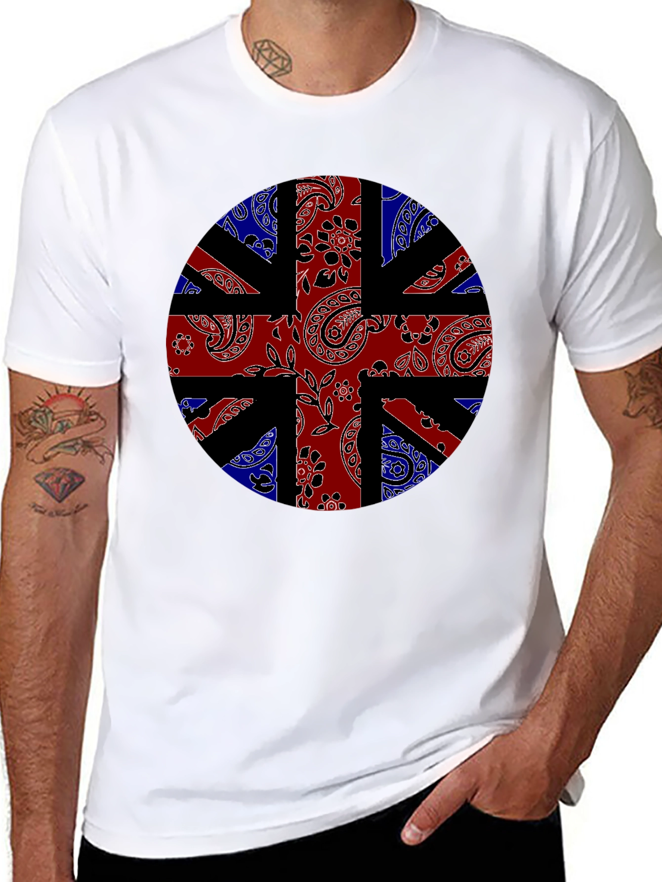 Union Jack Bandana Print Black T-Shirt