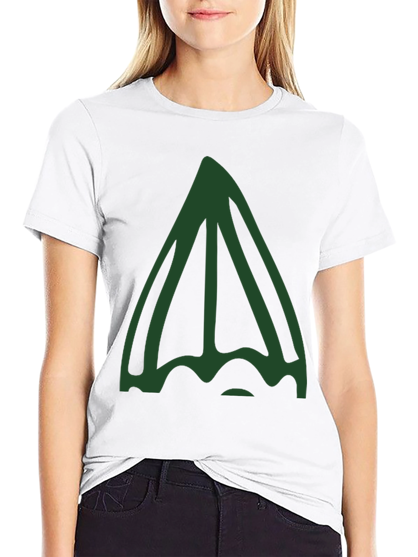 Unique Green Abstract Graphic Black T-Shirt