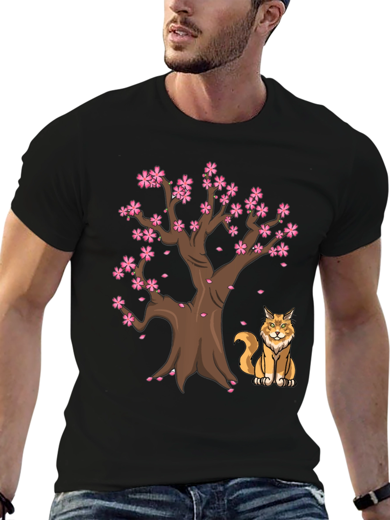 Sakura Tree Cat T-Shirt
