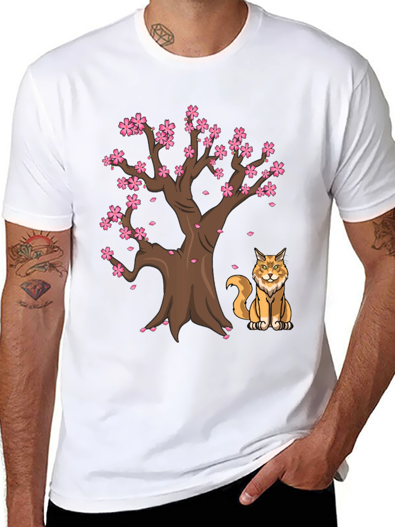Sakura Tree Cat T-Shirt