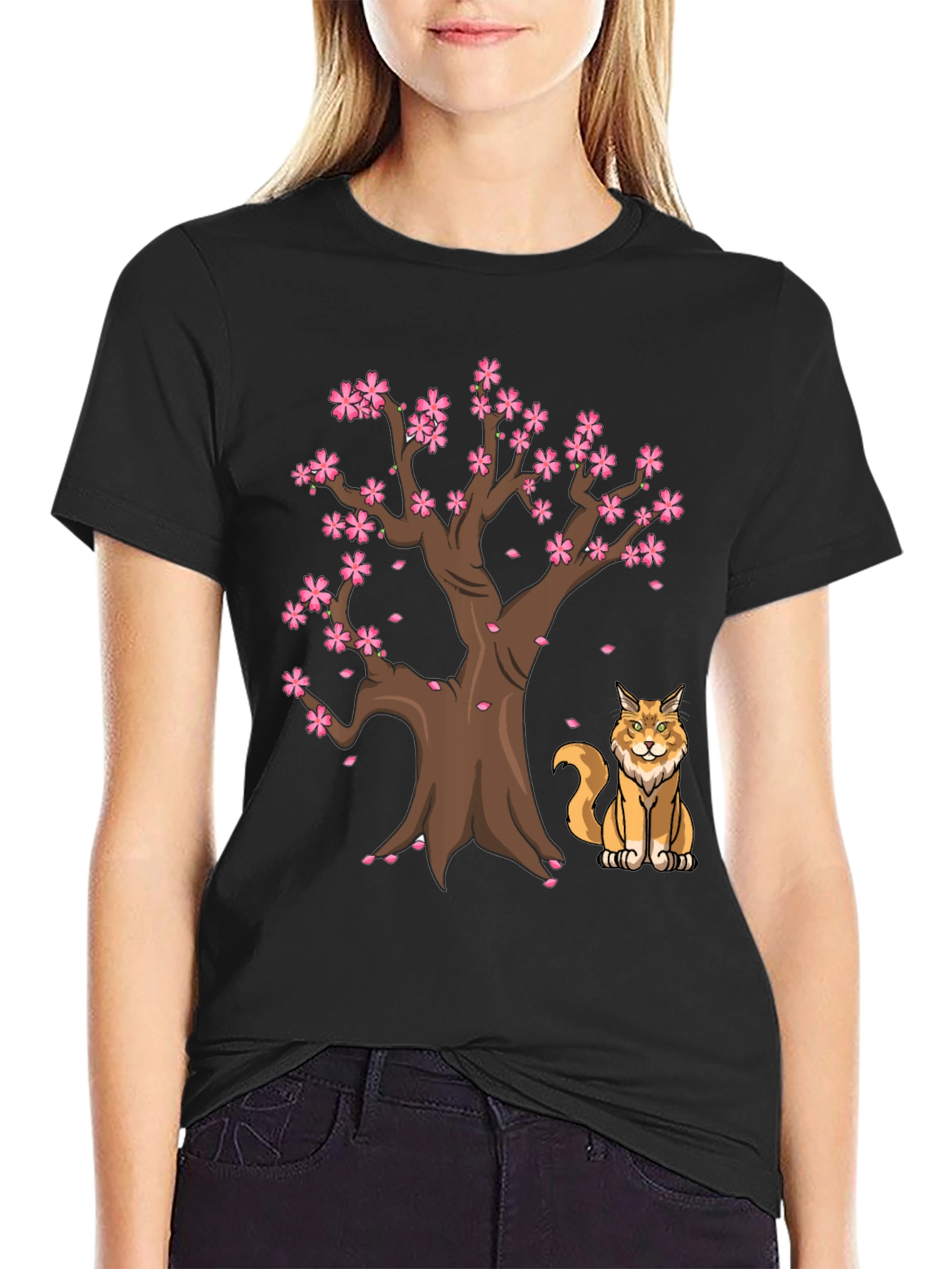 Sakura Tree Cat T-Shirt
