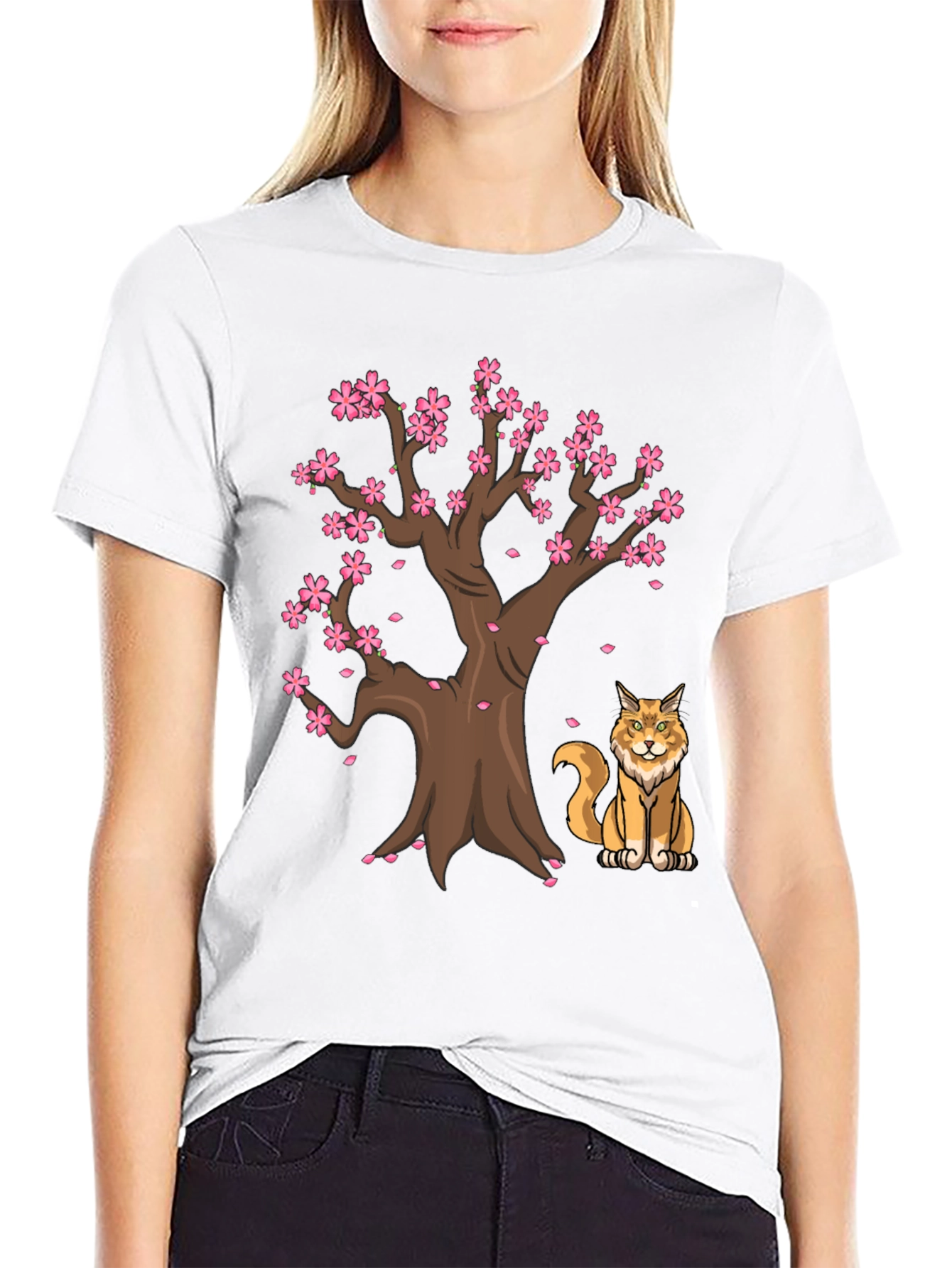Sakura Tree Cat T-Shirt