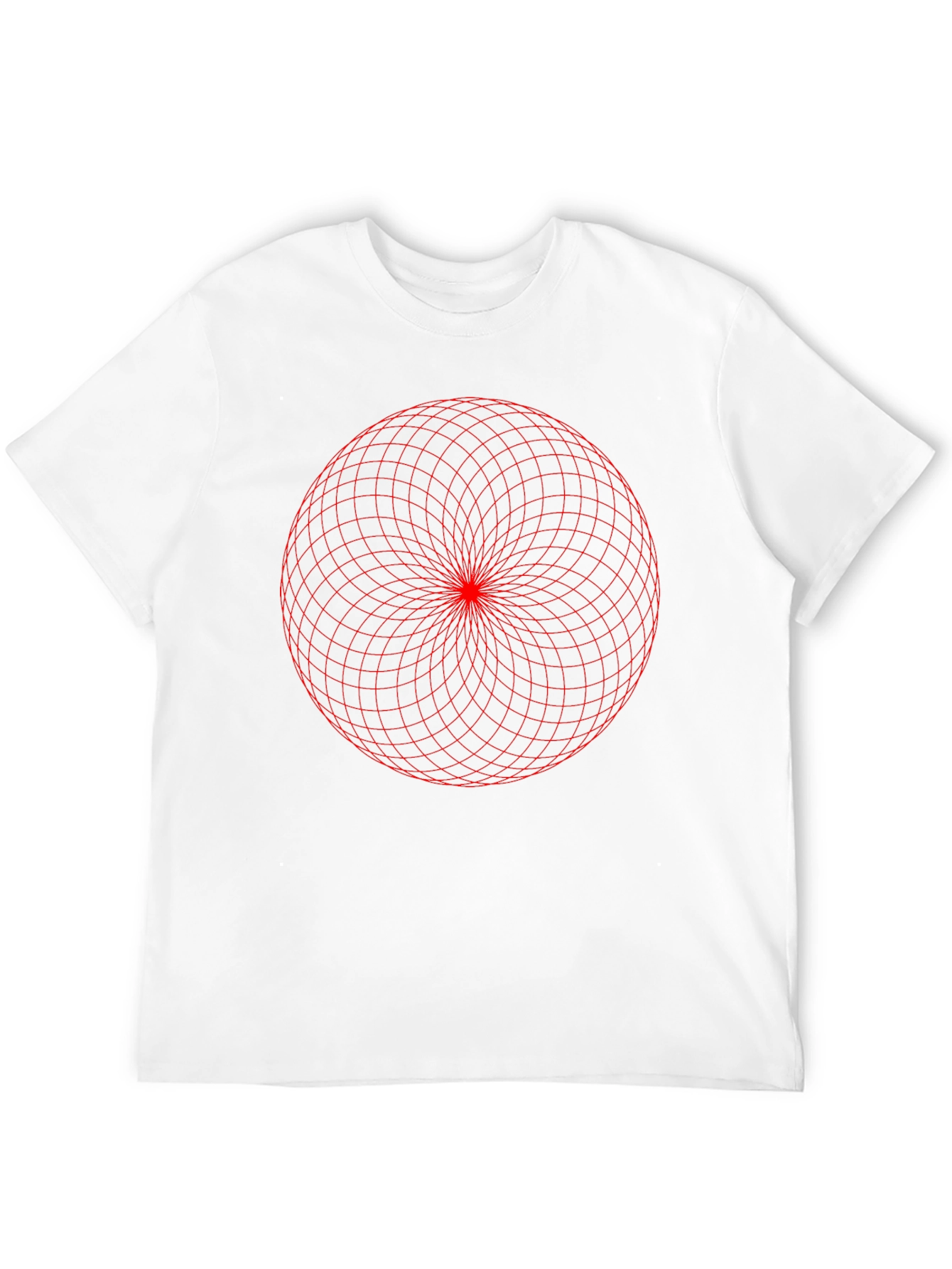 Geometric Grid Design Black T-Shirt
