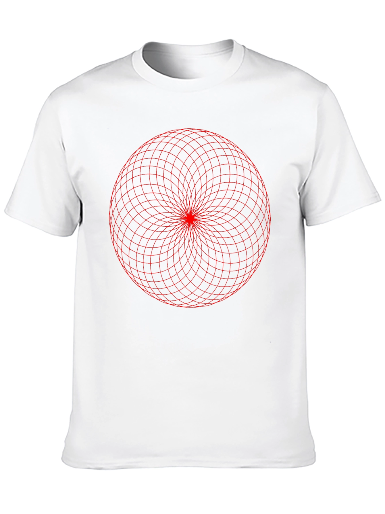 Geometric Grid Design Black T-Shirt