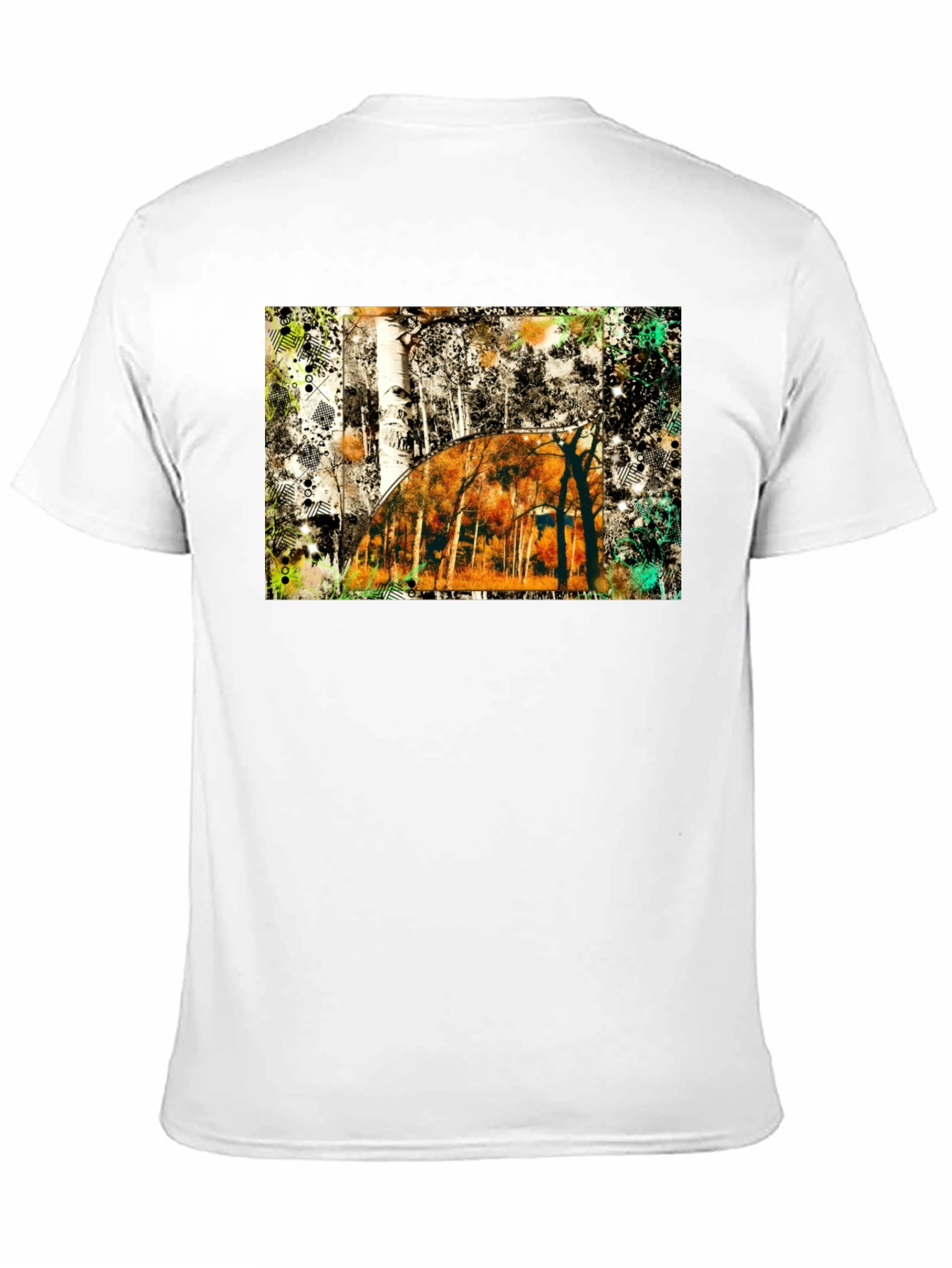 Abstract Forest Graphic Print Black T-Shirt