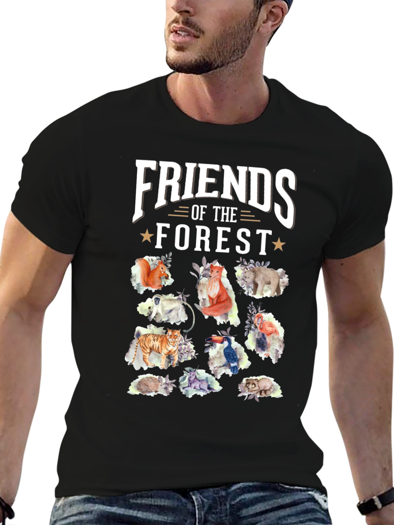 Friends of the Forest Black T-Shirt