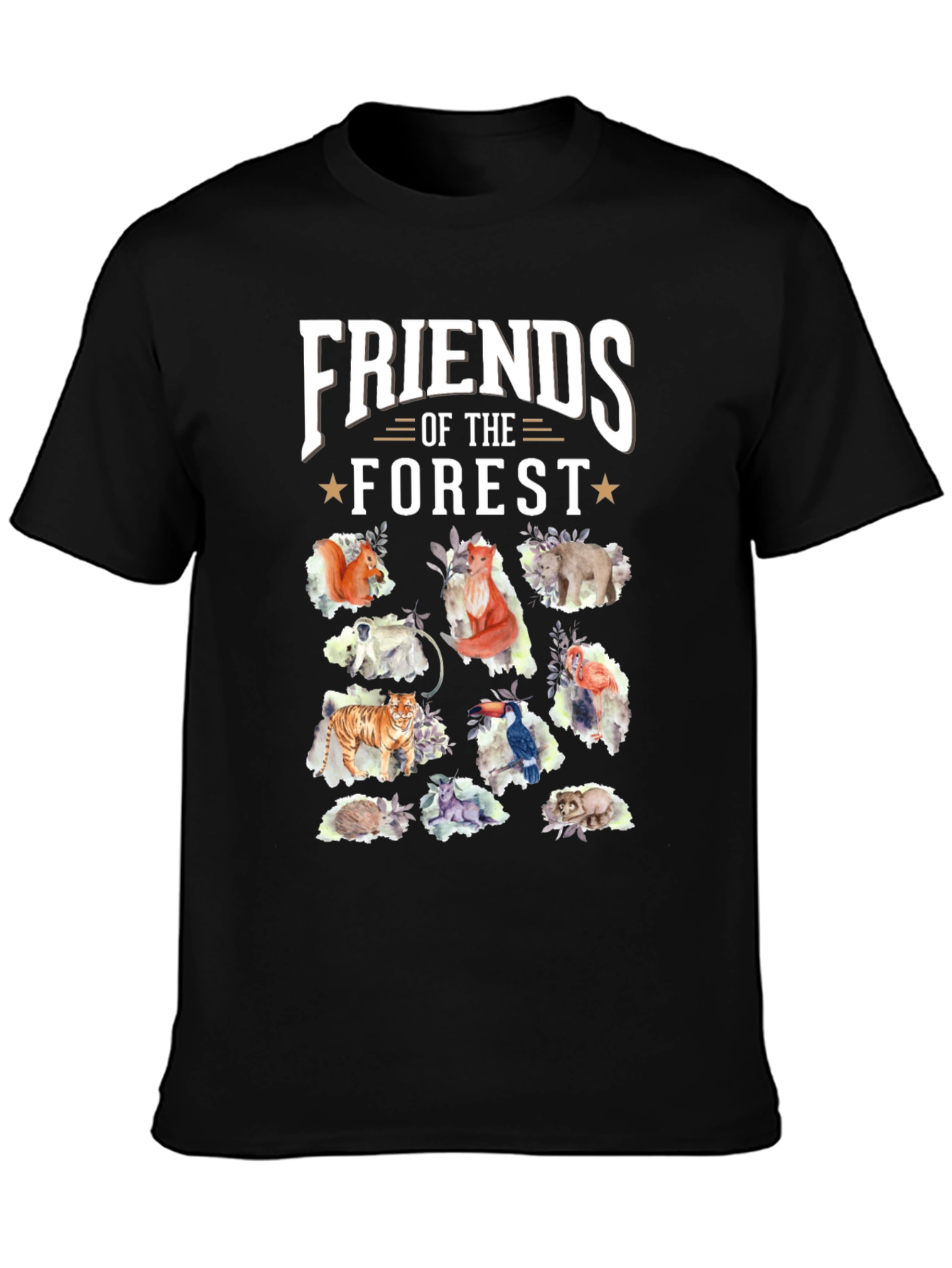 Friends of the Forest Black T-Shirt