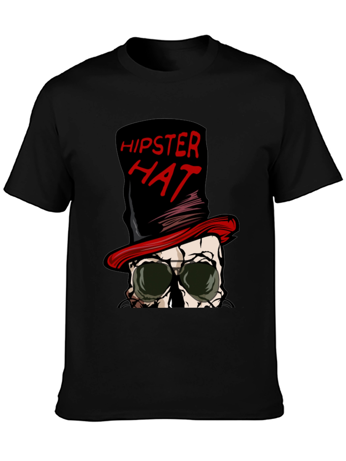 Hipster Hat Skull Graphic Tee