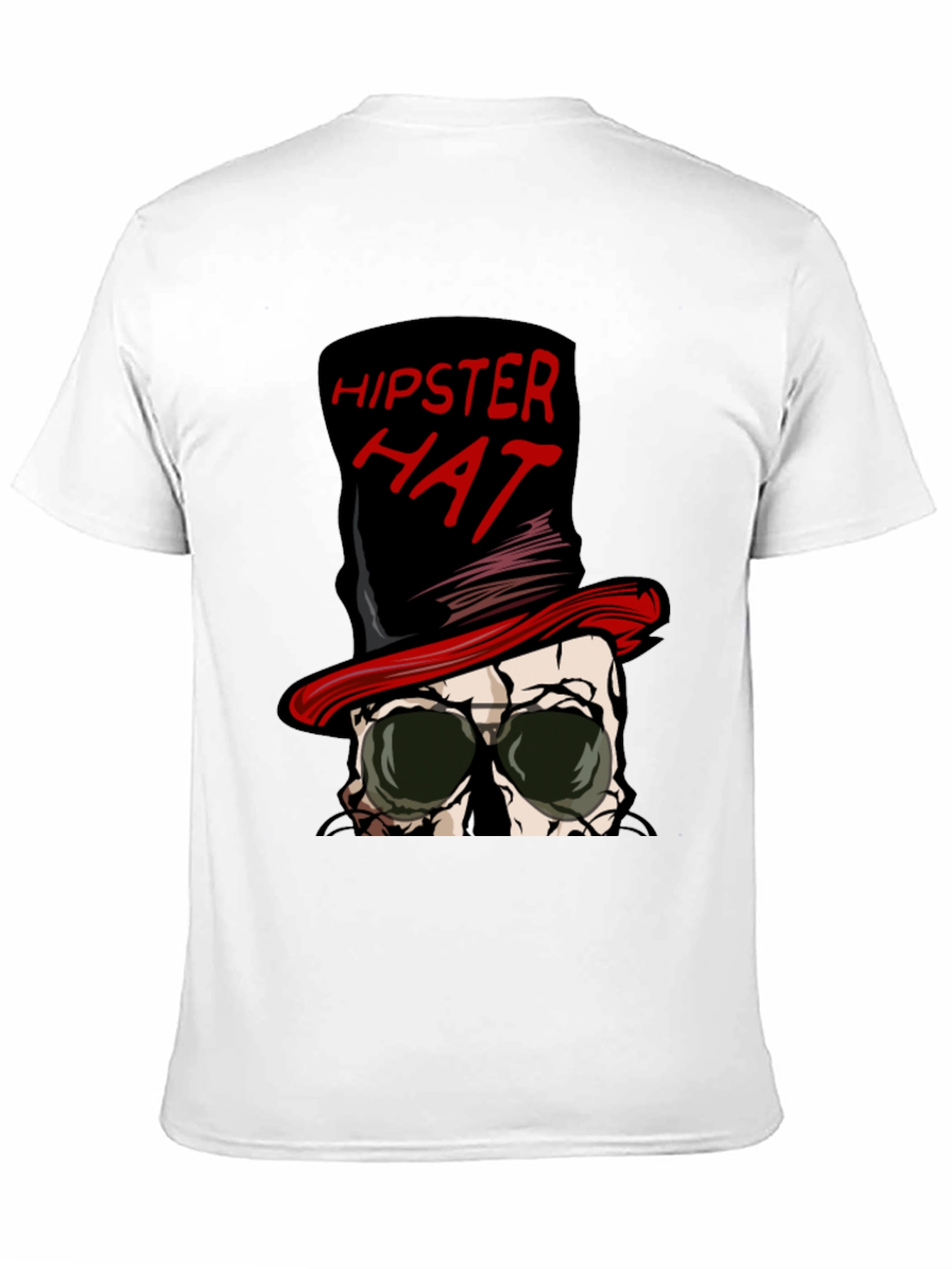 Hipster Hat Skull Graphic Tee