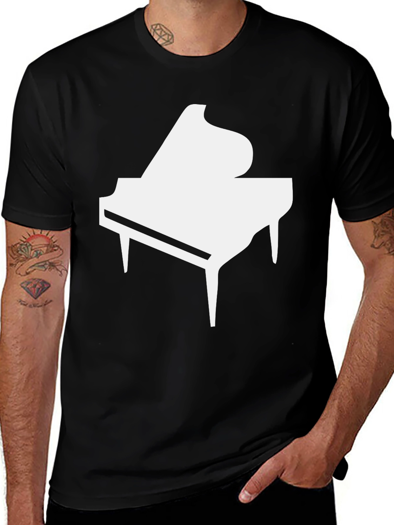 Grand Piano Graphic Tee - Music Lovers T-Shirt