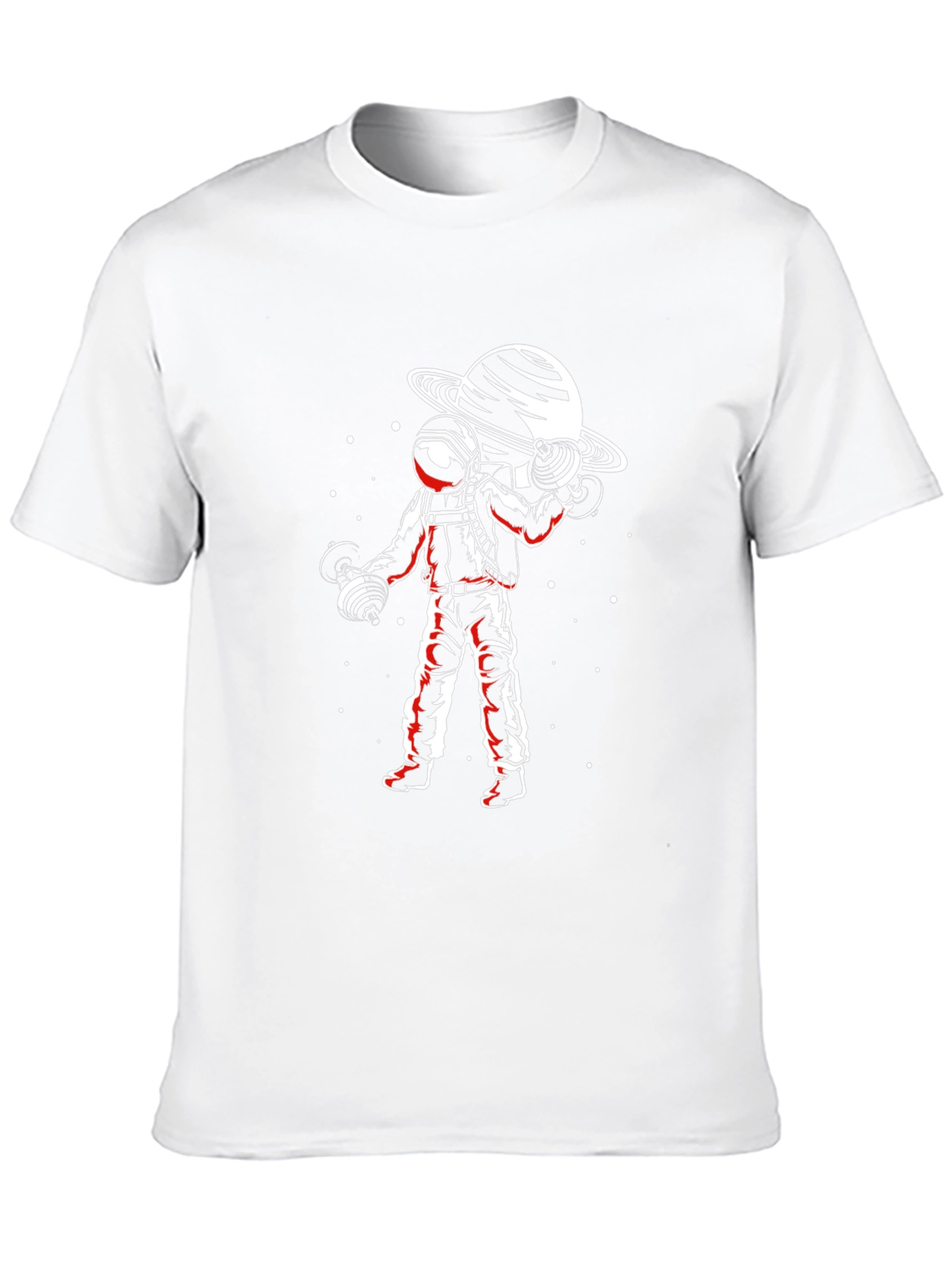 Astronaut Planet Lifting T-Shirt - Space Gym Apparel