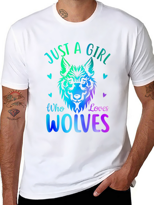 Just A Girl Who Loves Wolves Graphic Tee