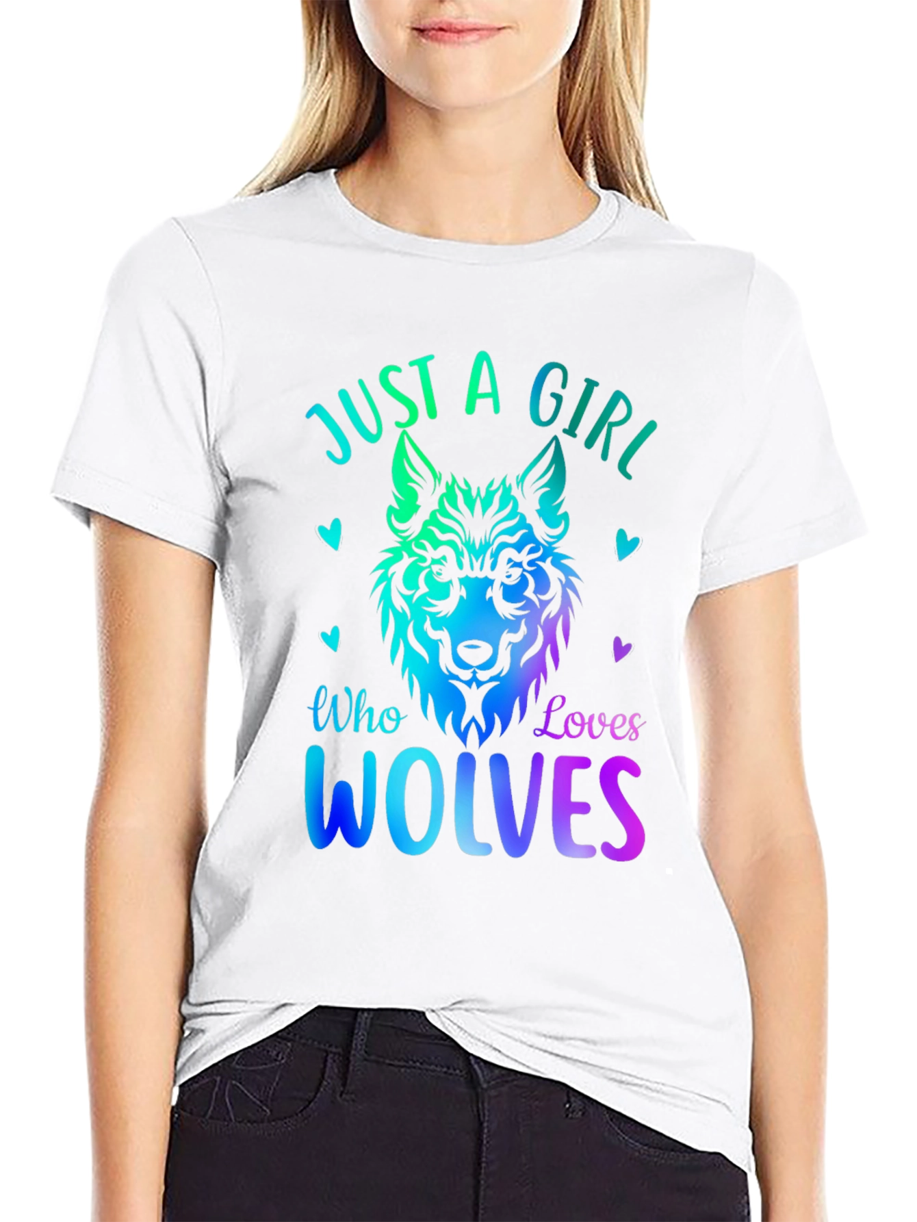 Just A Girl Who Loves Wolves Graphic Tee
