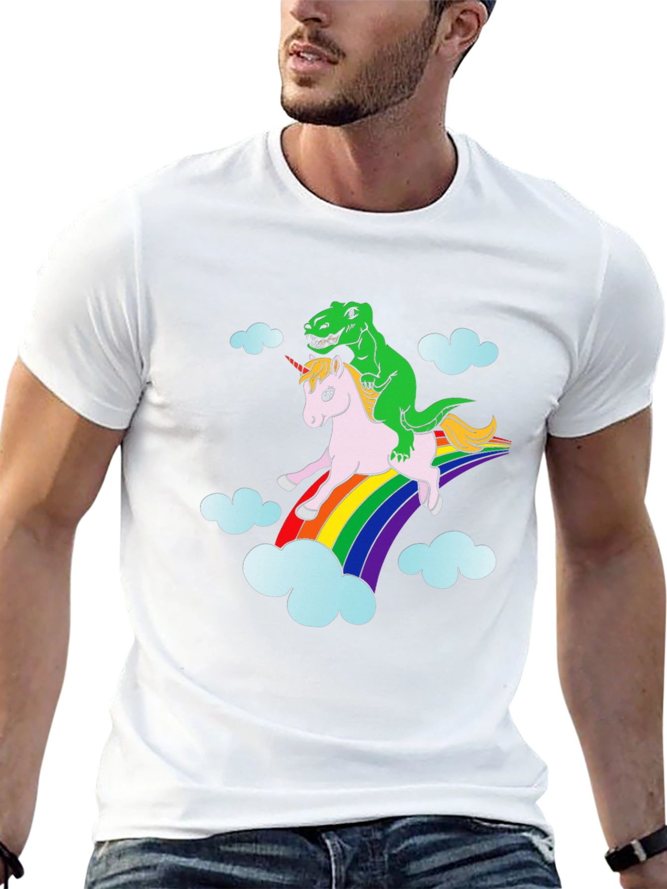 Dinosaur Riding Unicorn T-Shirt