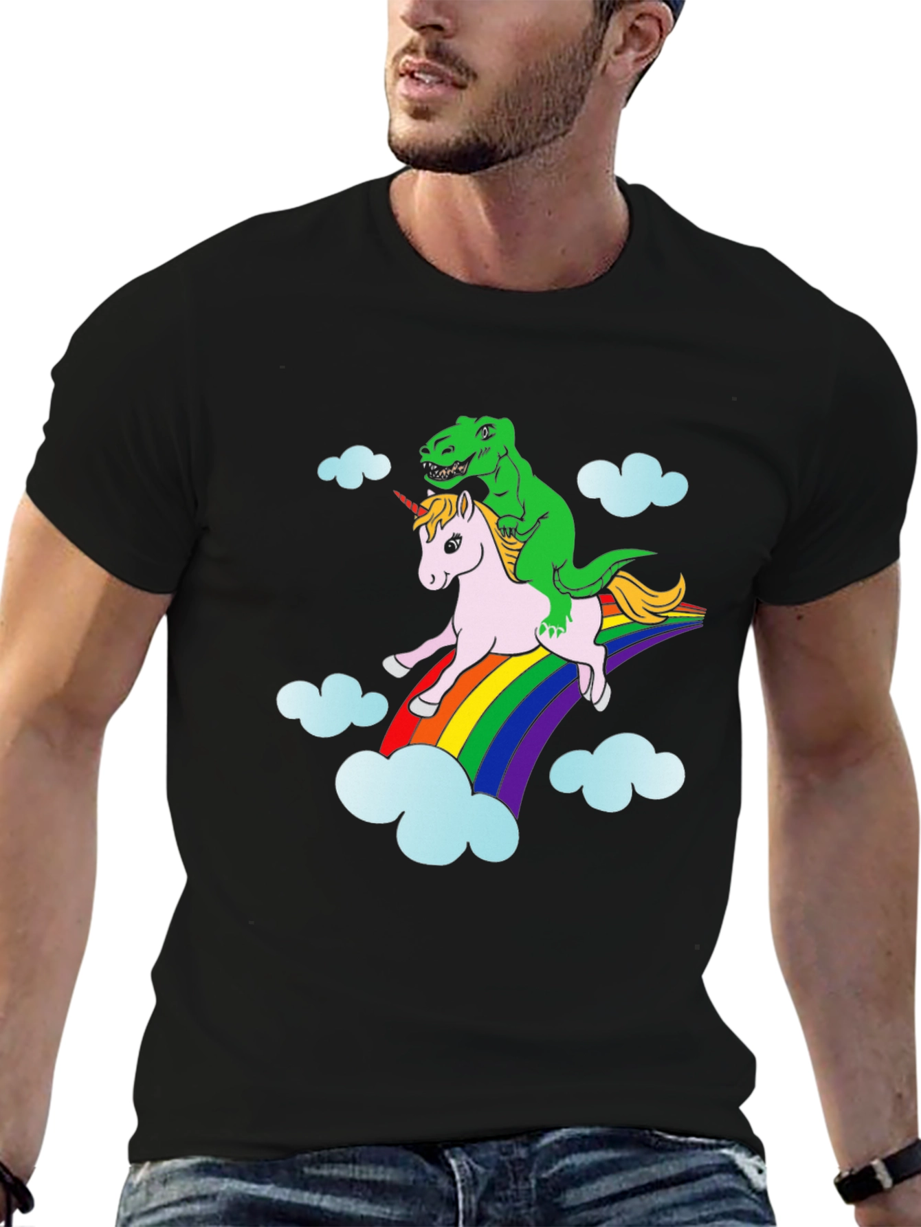 Dinosaur Riding Unicorn T-Shirt