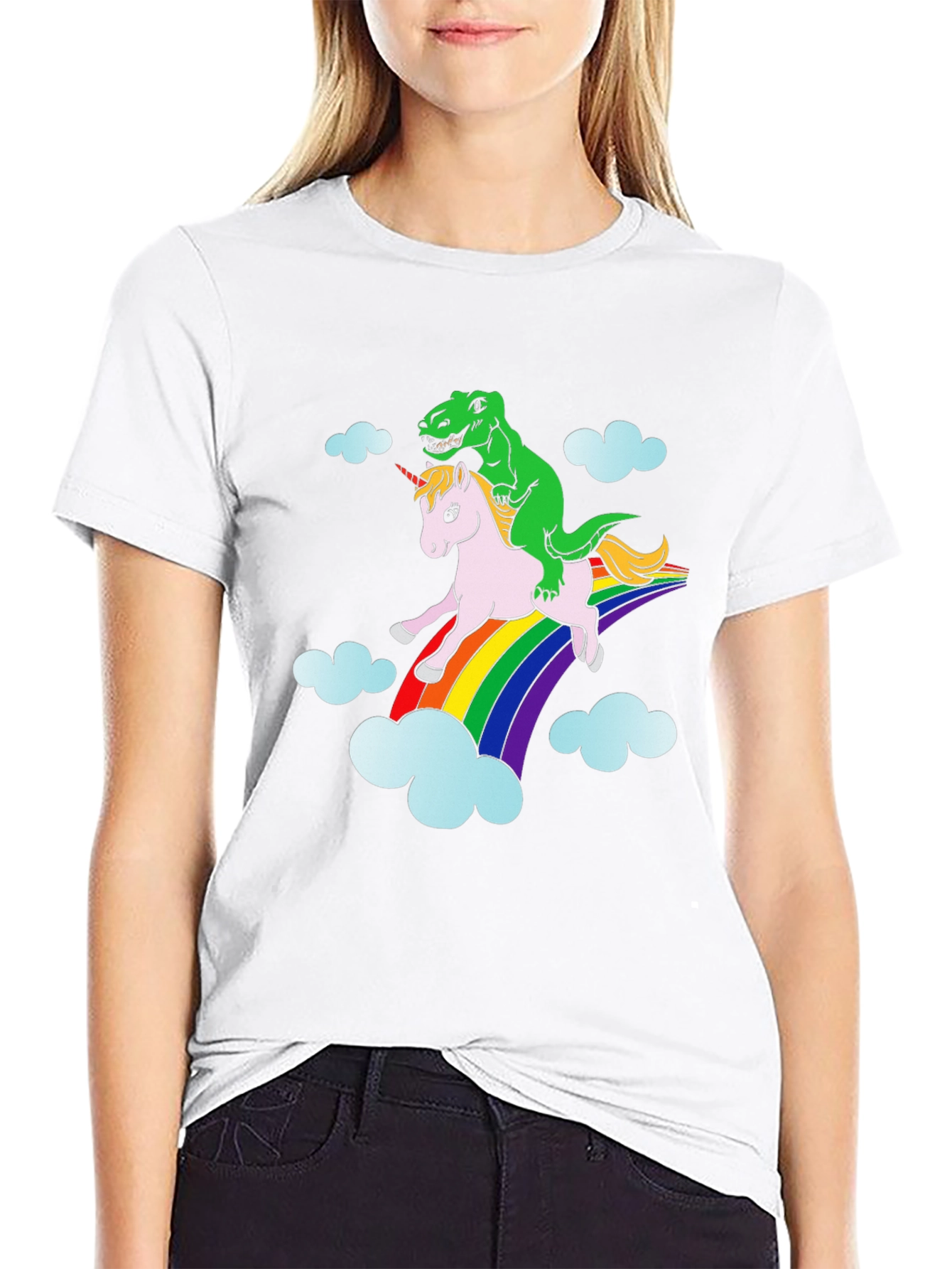Dinosaur Riding Unicorn T-Shirt