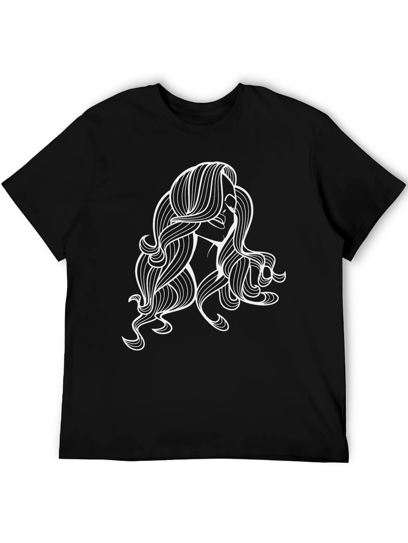 Black Tee with Woman Graphic